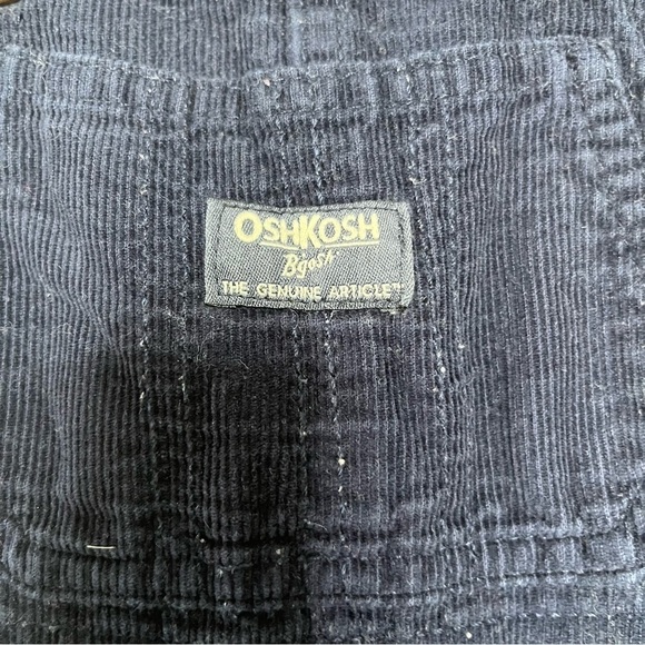 OshKosh Bigosh Toddler Plaid-Lined Corduroy Overalls‎ Navy Blue 9-12 Months - Picture 10 of 10